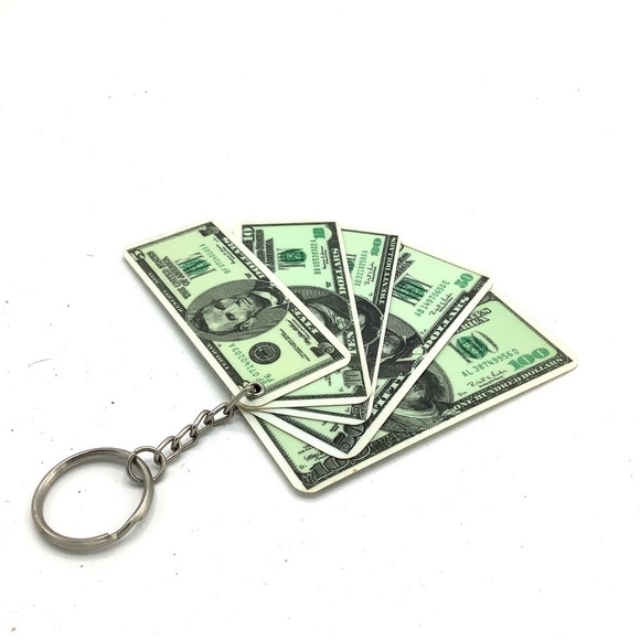 Vintage United States Dollars Currency Bill Plastic US Money Keychain NEW - Picture 2 of 5
